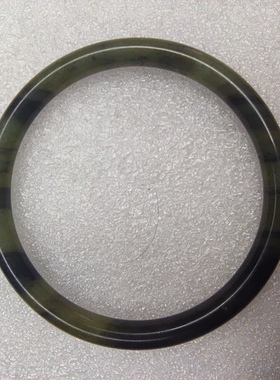 和田玉籽料青花圆条手镯重量21.74克内径60.80条粗6.6料细油性好