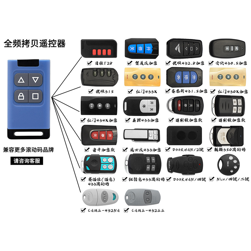 多频通用对拷遥控手柄大功率无线遥控电动卷帘车库卷闸翻板伸缩门 - 图1