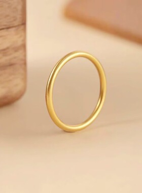 古法沙金磨砂素圈情侣对戒百搭