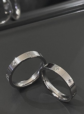冷淡风星芒钛钢男款戒指