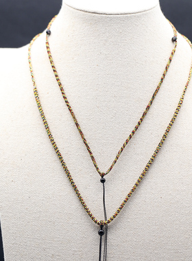 菩提树下五色线金钢结项链纯手工编织吊坠颈绳脖子挂绳可调节包邮