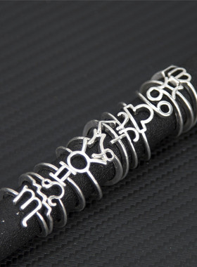 欧美风复古星座合金戒指