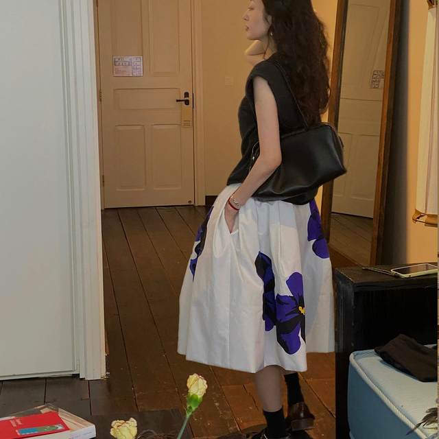 ABow2025 classic elastic waist puffy skirt