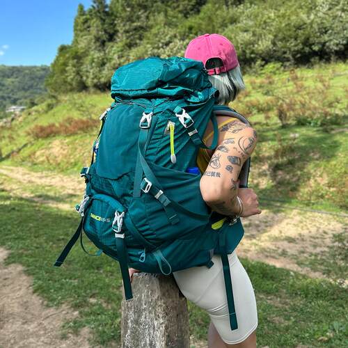 《自然复兴》户外徒步露营悬浮背负防水双肩背包50l大容量登山包 - 图1