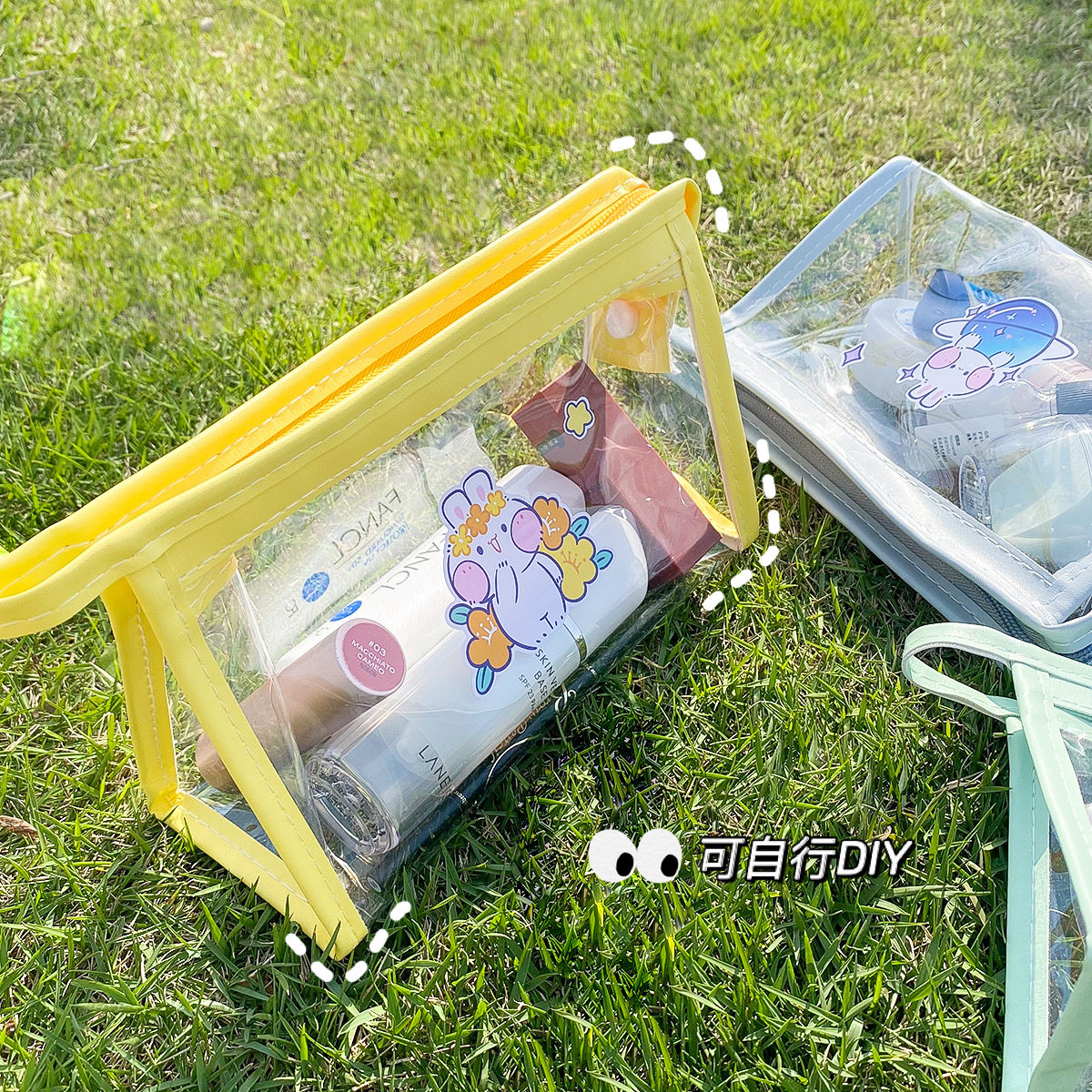 日系笔袋女孩ins大容量透明化妆包小众初中小学生文具收纳铅笔盒,淘宝优惠券,粉丝福利购,淘宝优惠卷