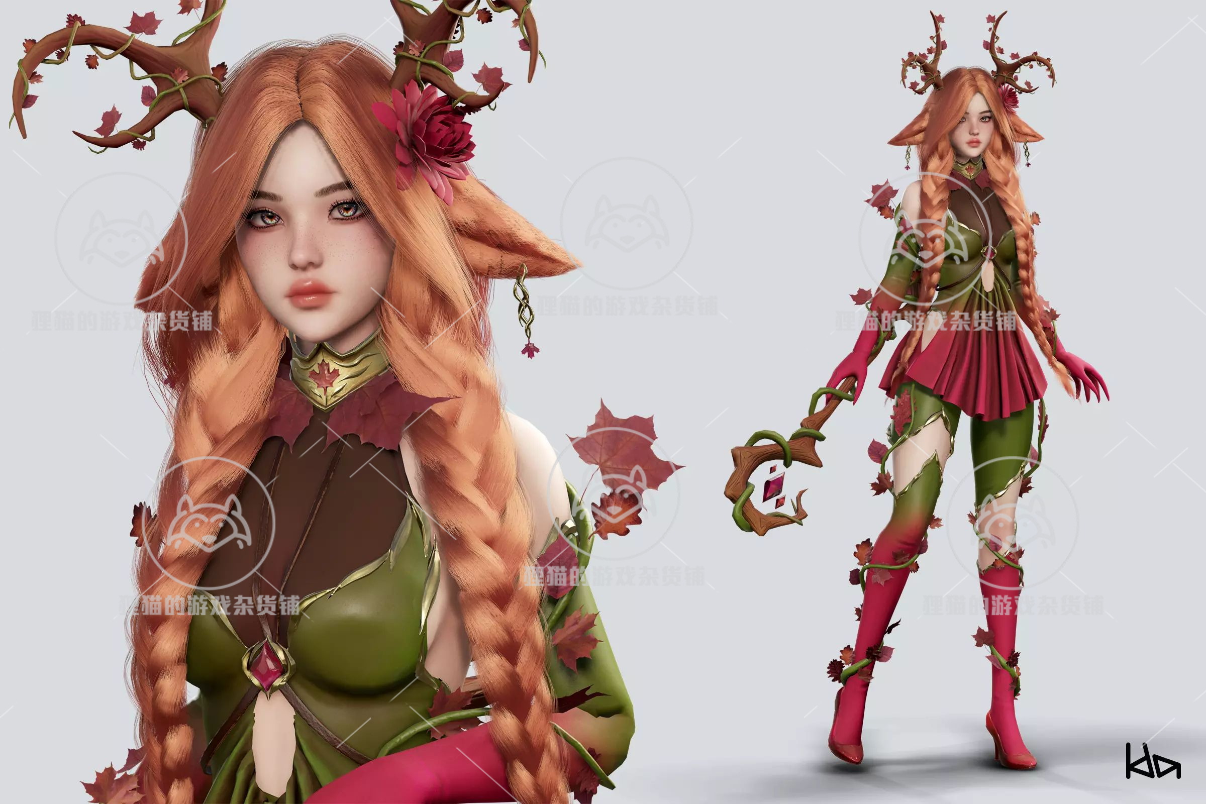 Unity Dryad Girl Fawnia 1.0包更新森林树妖精灵性感美女角色-图2