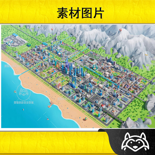 Unity Megacity Low Poly City 3D Models Pack 2.0 城市场景 - 图1