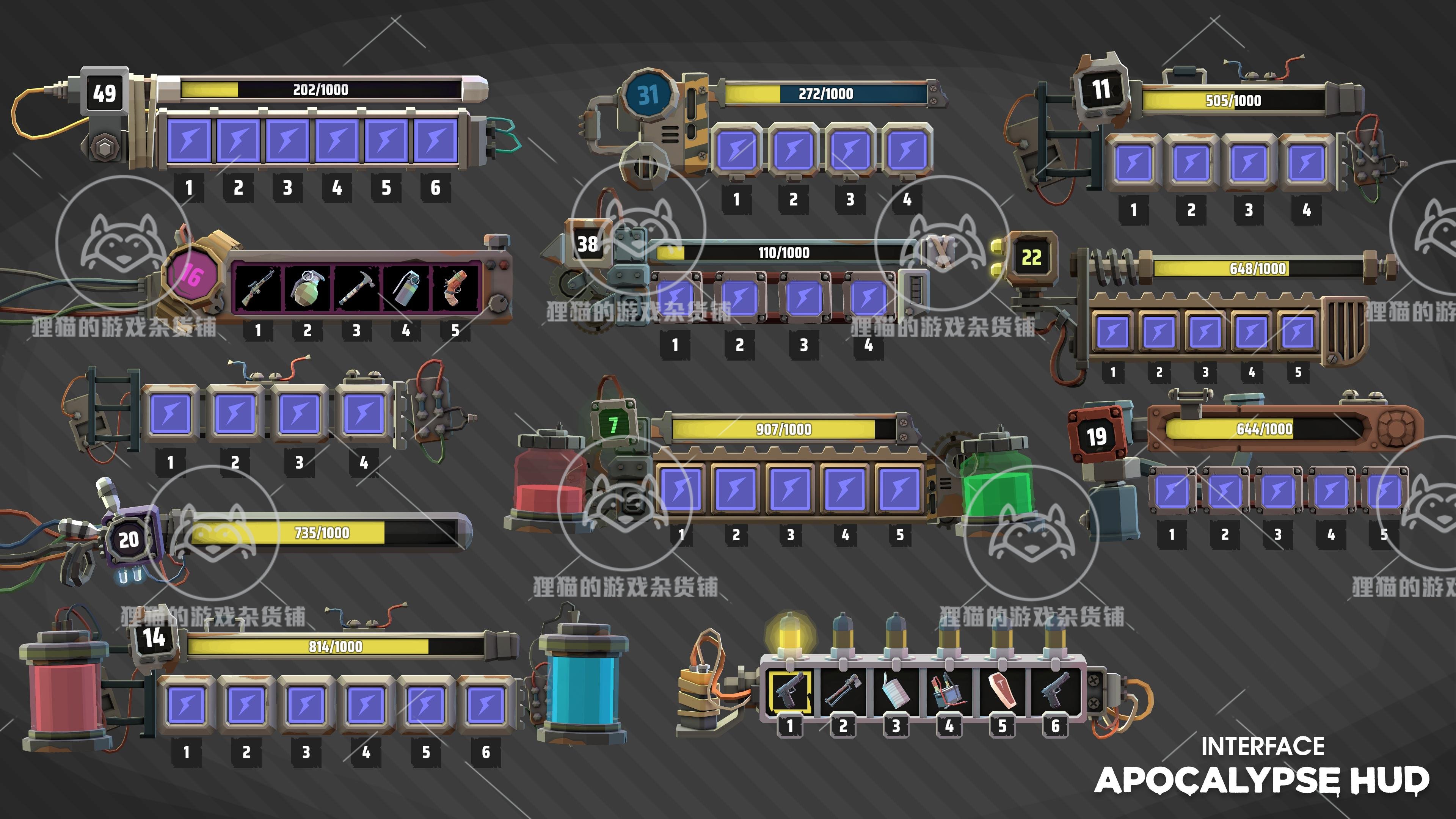 Unity Apocalypse HUD Synty INTERFACE GUI 1.0.1 包更 末日UI包 - 图1