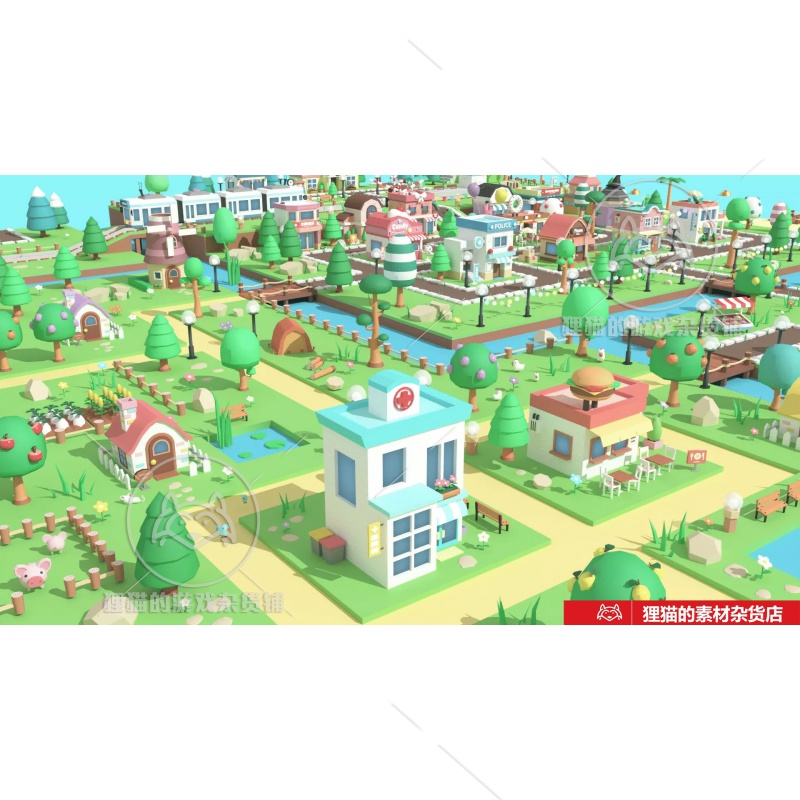 Unity Cartoon Town- Low Poly Assets 1.4.2低模卡通小镇资源-图2