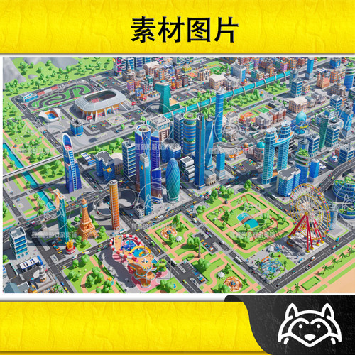Unity Megacity Low Poly City 3D Models Pack 2.0 城市场景 - 图3