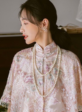 多功能高光仿S珍珠毛衣链