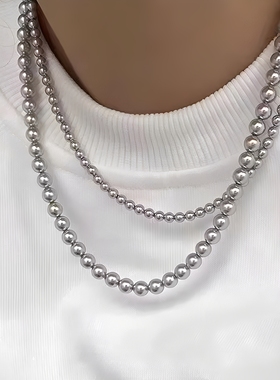 法式轻奢感S家双层锁骨链高级感