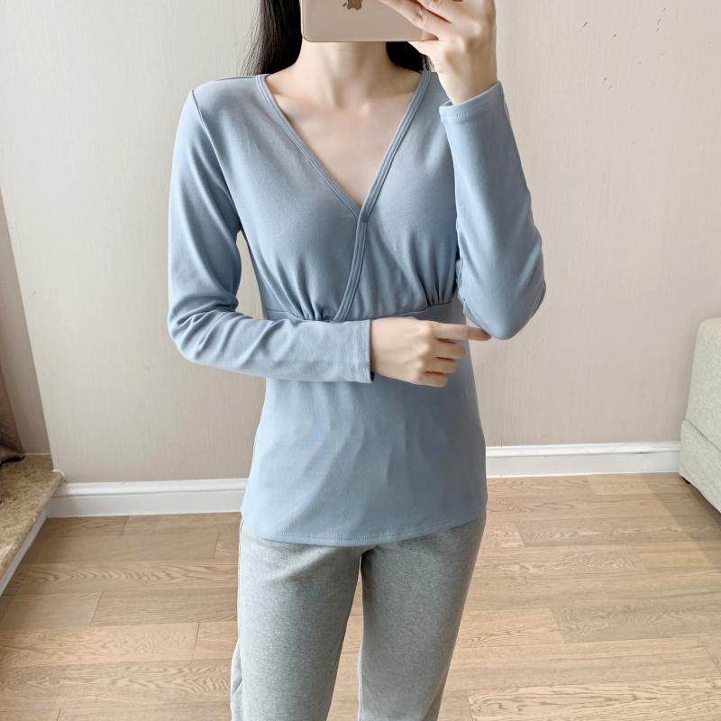 纯棉加厚大码哺乳打底衫喂奶上衣月子服家居睡衣孕妇秋衣秋裤套装,淘宝优惠券,粉丝福利购,淘宝优惠卷