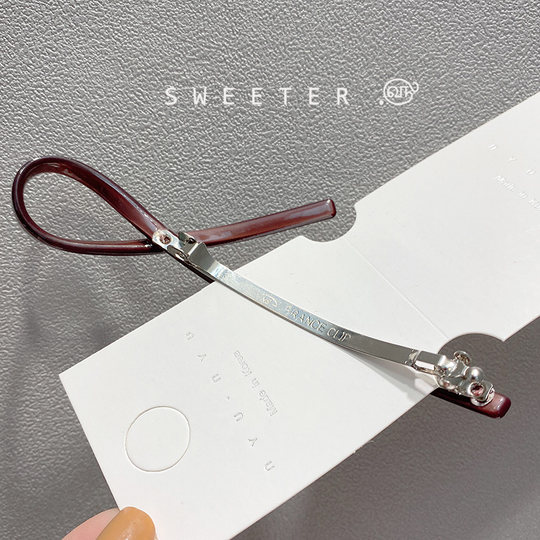 Korea's new style Dilireba's bangs side clip hairpin same style bow slender one-word clip spring clip