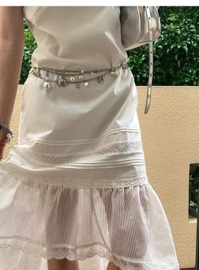 小众腰链多层贝壳挂坠原创设计时髦礼服连衣裙旅游度假气质腰带女