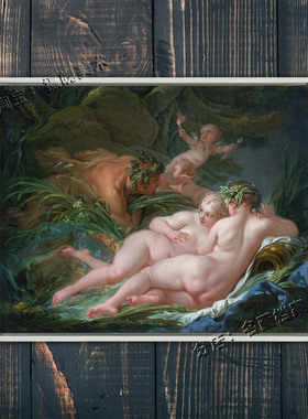 潘和绪任克斯 Pan and Syrinx 布歇 绘画油画 希腊神话爱情故事画