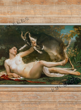 和山羊玩耍的巴香特 Bacchante playing with a goat古典世界名画