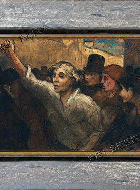 暴动 The Uprising 杜米埃油画 人民起义古典名画 Honore Daumier