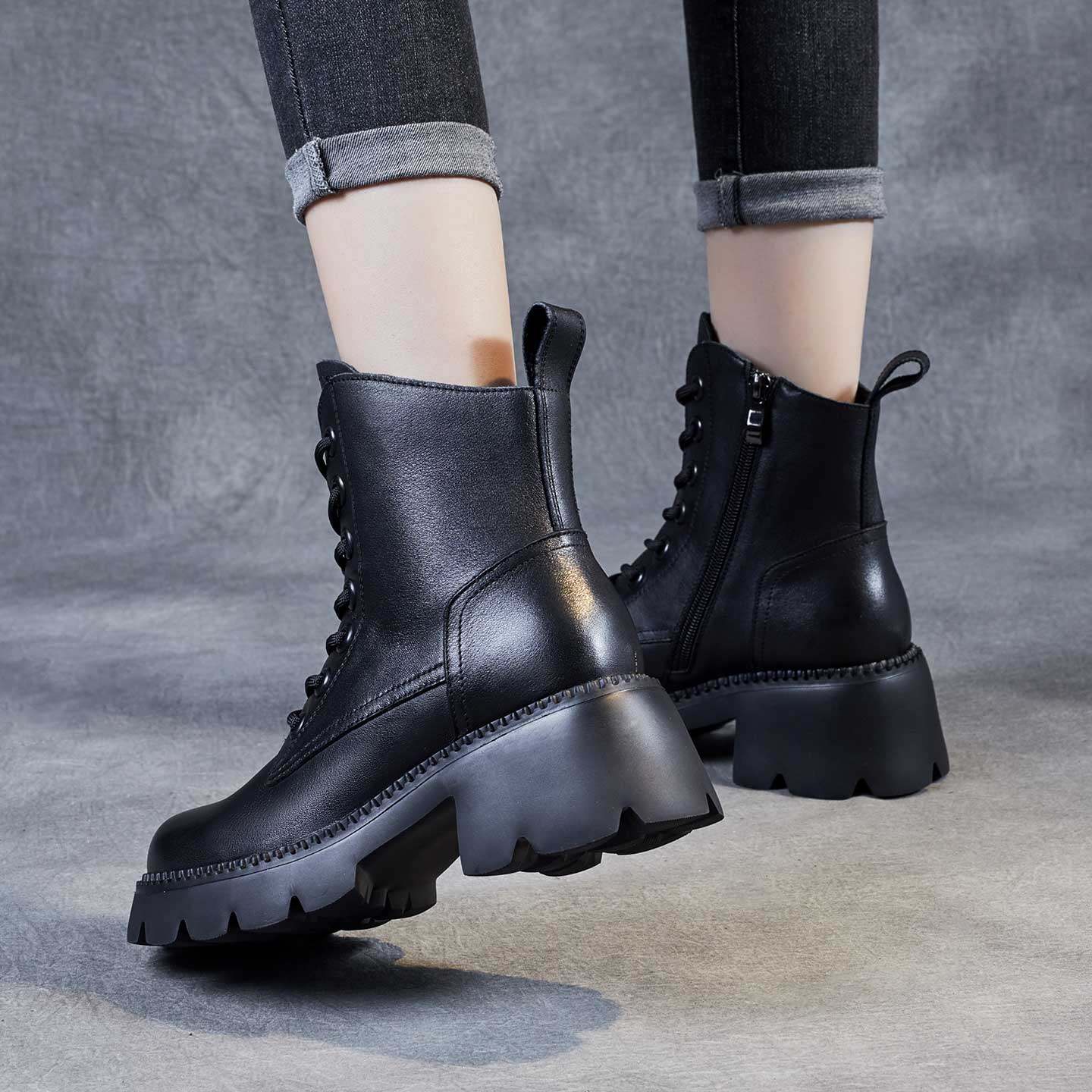 小个子增高跟棕色马丁靴女款英伦风冬季加绒加厚高帮鞋子真皮短靴,淘宝优惠券,粉丝福利购,淘宝优惠卷