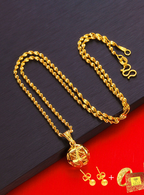 新款久不掉色正品24K仿真金项链