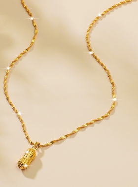 镀24K仿真黄金色花生水波项链女