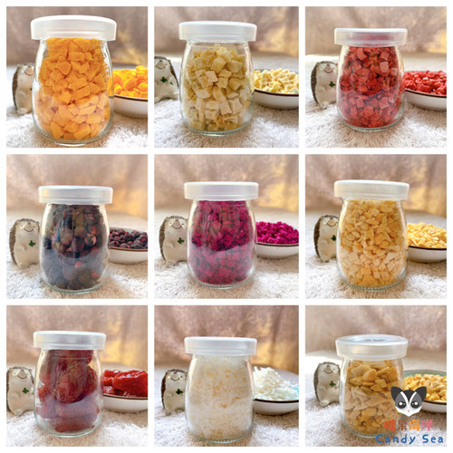 水果冻干蜜袋鼯龙猫松鼠黑尾土拨鼠仓鼠飞鼠花枝鼠互动零食水果干 - 图0