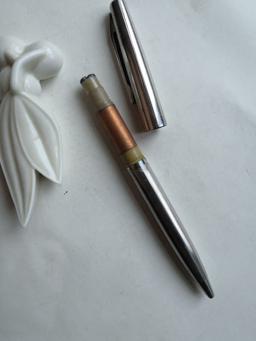 阅古斋芙蓉108正品双色圆珠笔库存怀旧文具学生练字笔满50包邮