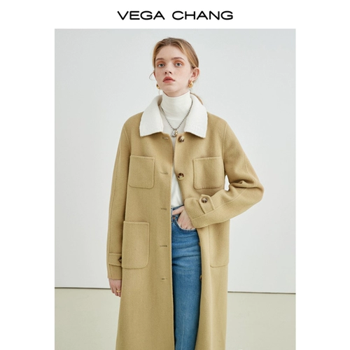 Vega Chang 100%Gaobaao Австралийский шерстяной шерстяной шерстяное пальто