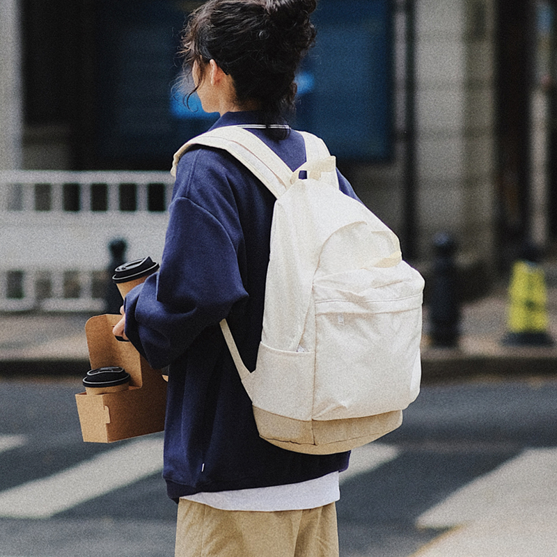 MYE双肩包男潮牌简约日系街头情侣款大容量通勤防泼水旅行背包女 - 图0