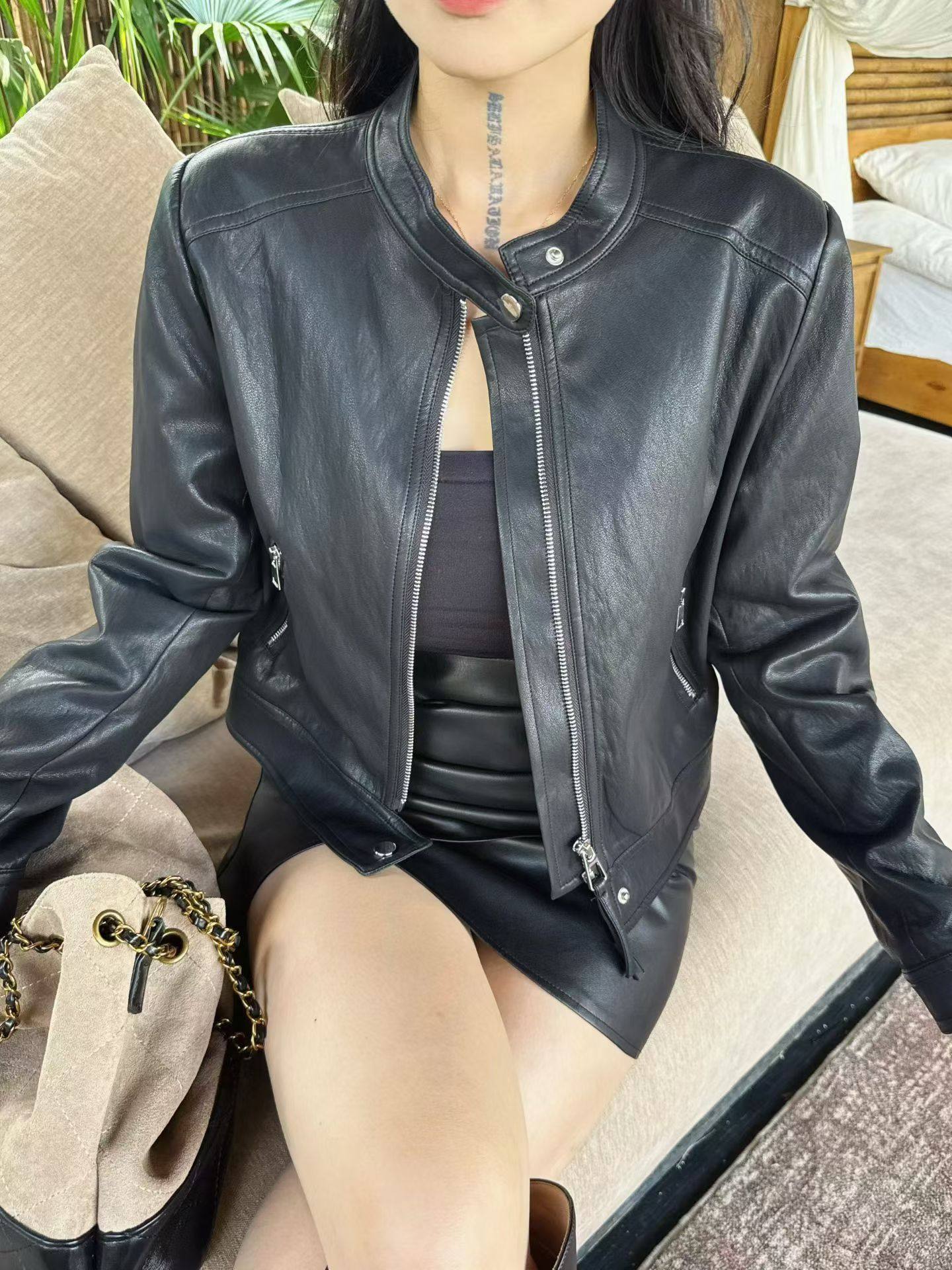 2026春秋新品韩版时尚洋气皮衣外套女百搭显瘦皮草外套女装上衣潮,淘宝优惠券,粉丝福利购,淘宝优惠卷