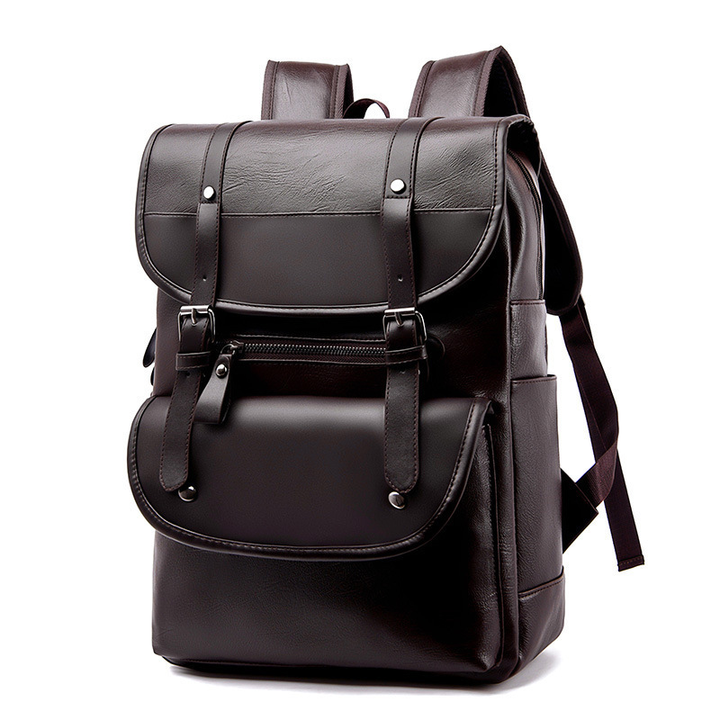 Men's Leather Laptop Backpack Travel Bag Large男士电脑双肩包 - 图3