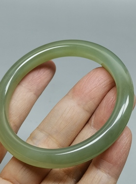 天然和田玉手镯53mm圈口女款玉镯