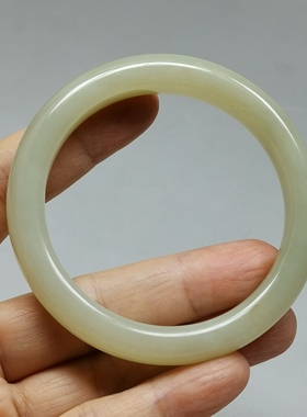 天然和田玉手镯57mm圈口玉镯