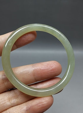 天然和田玉手镯52mm圈口女叮当镯