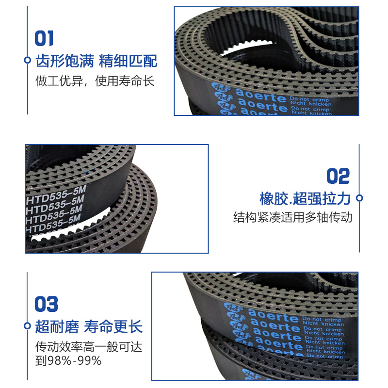AOERTE同步带HTD672-8M 8M680 8M688 8M696奥尔特橡胶传动带皮带-图1