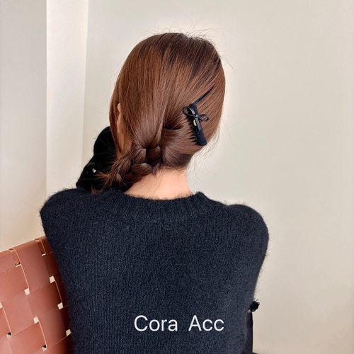 温柔气质毛绒蝴蝶结倒插蓬松发梳碎发盘发公主头造型发夹发卡头饰 - 图2