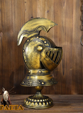 工艺复古酒吧软装欧式风武士头盔