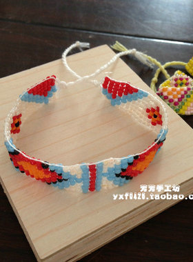 纯手工编织玻璃米珠女自拍甜美