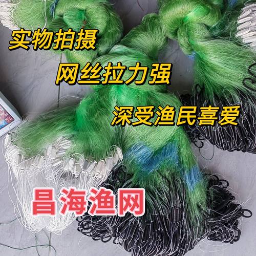 浮网进口正宗强力丝船牌绿丝4.5指1.5米3米6米绳坠包坠粘网捕鱼网 - 图2