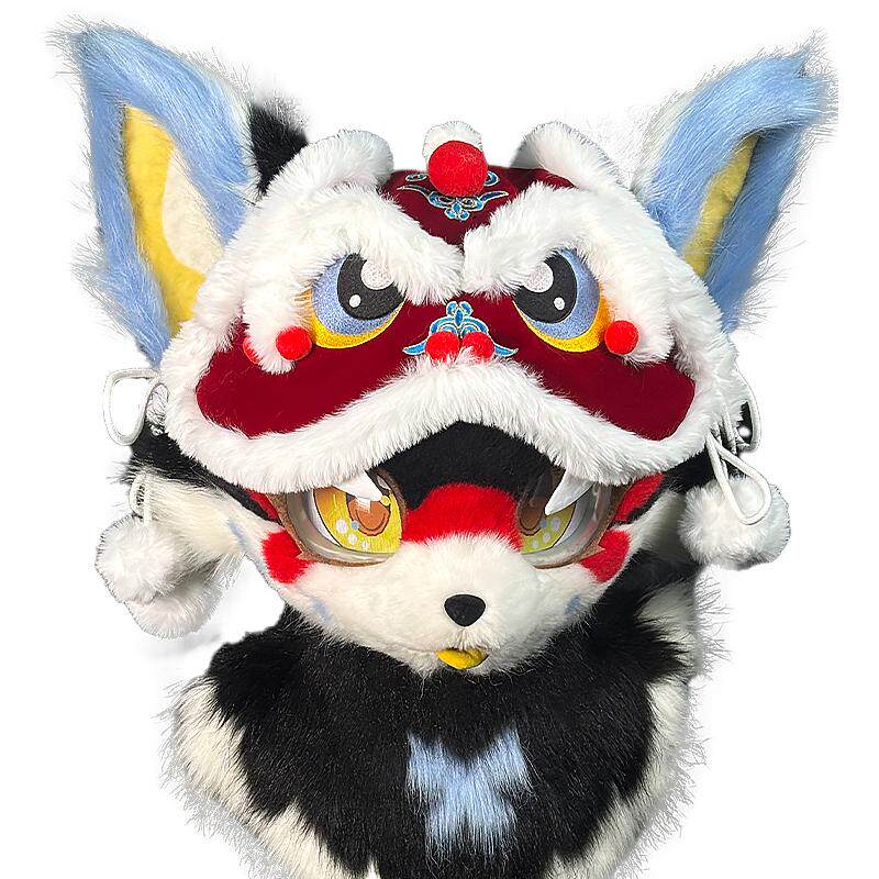 【触手猫】国潮醒狮furry萌系虎头帽福瑞配饰国风刺绣帽新年款套,淘宝优惠券,粉丝福利购,淘宝优惠卷