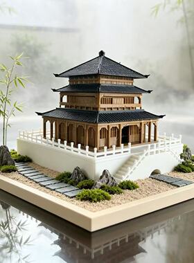 新款3D打印国潮建筑物西安钟楼家居摆件鱼缸摆件鱼缸造微景摆件