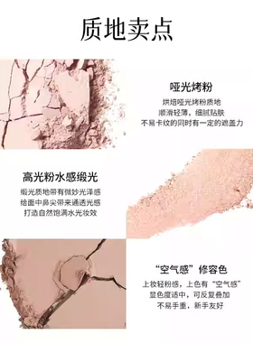 白日梦醒家双色高光修容盘哑光水光粉饼提亮面中眼头鼻影侧影面部