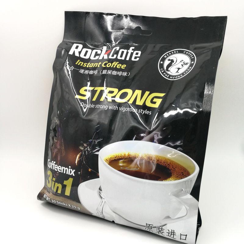 越南进口越贡Rock Cafe特浓咖啡750克猫屎味速溶三合一包邮30X25g - 图1