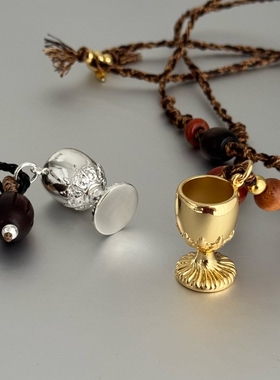 SAMPAN原创逍遥酒杯金色毛衣链