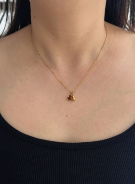 SAMPAN红色葫芦钛钢不掉色项链