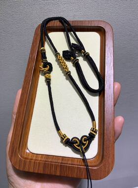 纯手工编织高货吊坠绳 黄金翡翠水晶玉石挂坠配绳 可调节项链绳女