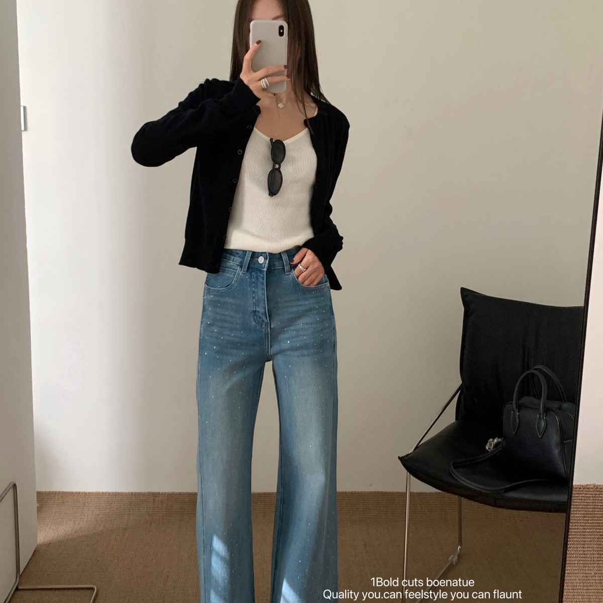 DIMO-华的烫钻精致工艺小阔腿微喇裤牛仔裤(质感洗水满分)92358兰,淘宝优惠券,粉丝福利购,淘宝优惠卷