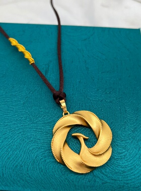 越南沙金凤凰圆盘项链