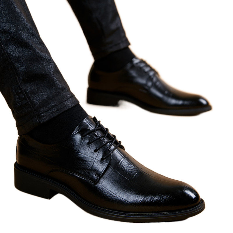 秋冬季青年韩版英伦尖头系带皮鞋男内增高休闲婚鞋商务正装男鞋潮,淘宝优惠券,粉丝福利购,淘宝优惠卷