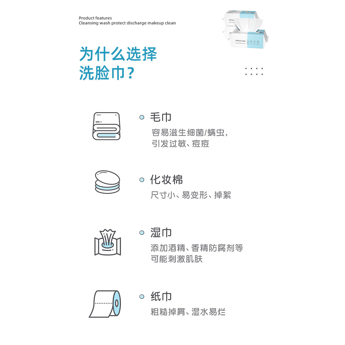 【鱼鱼甄选1】加大加厚一次性洗脸巾棉柔巾加厚抽取式洁面巾 - 图1